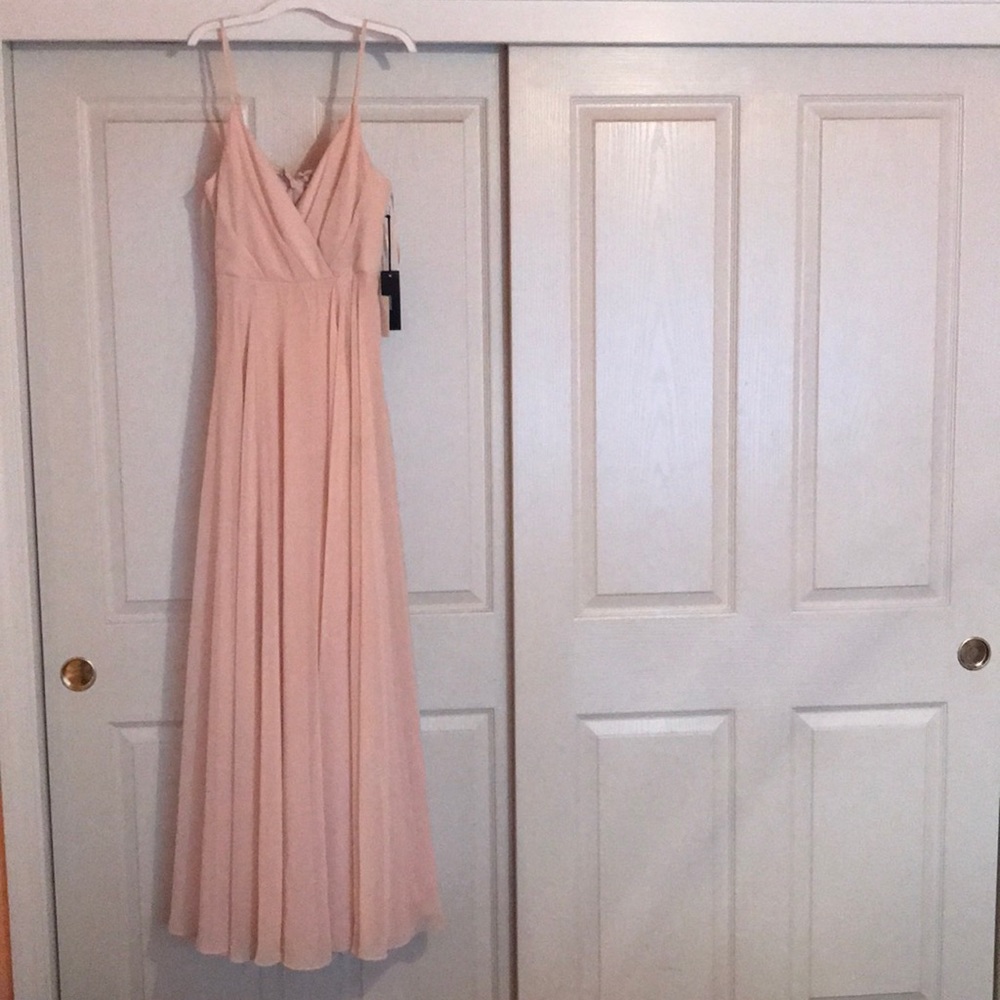 Blush colored long dress